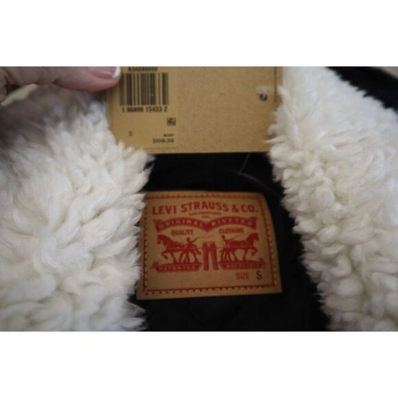 Levi's A34890000 Women's Sz S Black Corduroy Baby Cropped Trucker Jacket - Picture 4 of 11